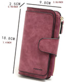 Wholesalesir - Long Matte PU Multi-purpose Women's Wallet: Blue / Medium