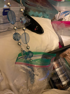+Light teal glass Set necklace
