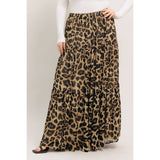 LEOPARD PRINT TIERED MAXI SKIRT Plus