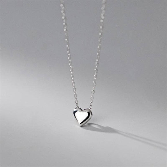 Dainty Heart Pendant Necklace Silver & Gold