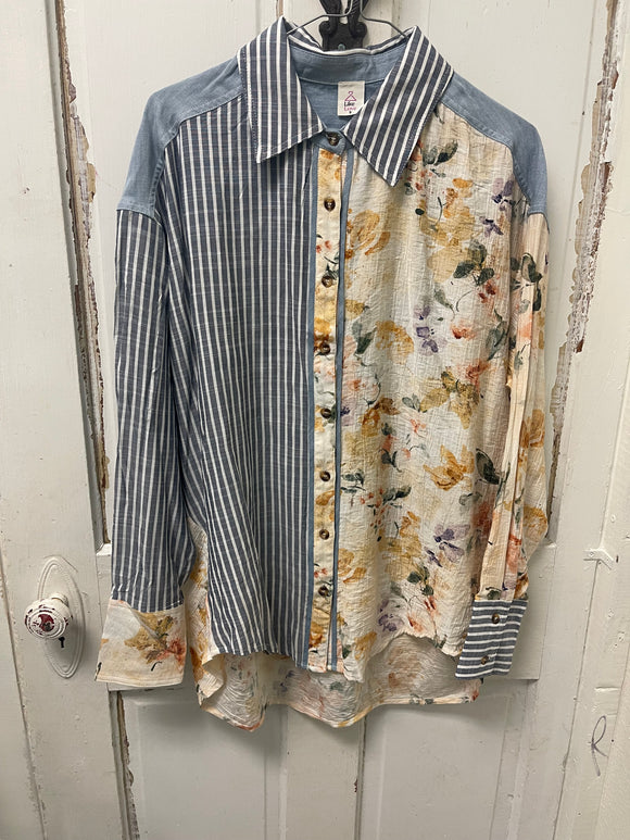 Floral Stripe Top