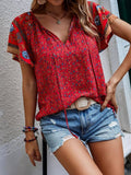Boho Printed V Neck Plus