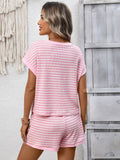Round neck stitching shorts fashion casual suit