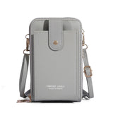 Wholesalesir - Solid Color Three-layer Single Shoulder Wallet: Black / Medium