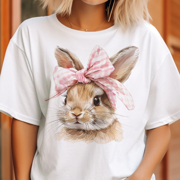 Easter Bunny Rabbit Pink Bow