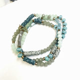 Stunning Blue Hues And Different Bead Types Bracelet