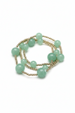 Green Jade And Gold Three Set Bracelet