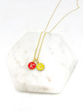 Red Yellow KC Enamel Charm Chiefs Kansas City Necklace