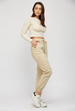High Rise Cream Jogger Crop