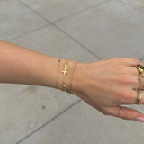 Martha Golden Cross Bracelet - Nikki Smith Designs