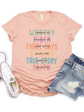 Tickled Teal - Worthy Risen Three Days Graphic Tee: White / Large