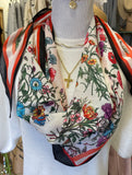 Red & Black Floral Scarf