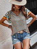 Floral Printed V Neck Top Plus