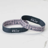 Tap To Pray® Wristband – Symbols of Faith - Taupe
