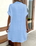 Simple V Neck Shirt Dress Plus