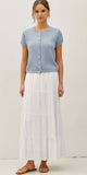 Be Cool  - 4 Tiered White Maxi Skirt