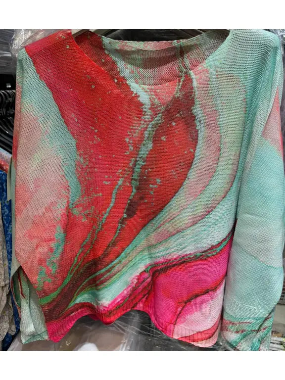 Tie-Dye Aqua Sweater