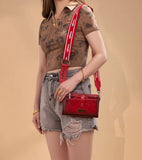 Wrangler Dual Zipper Red Crossbody Bag