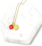Red Yellow KC Enamel Charm Chiefs Kansas City Necklace
