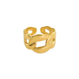 Water-Resistant 18k Gold/Rhodium Plated Open Ring