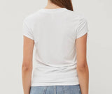 White Knit Ribbed Top