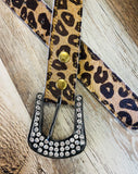 Leather Leopard Brown Belt