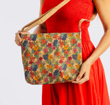 Crossbody Cork Tote Bag With Back Zipper Pocket
