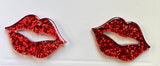Valentine's Heart & Kiss Sparkly Stud Earrings