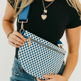 Westlyn Woven Bum Bag Blue & White