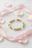 Gold Beads With Clear Crystal Beads Bracelet