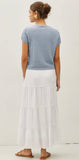 Be Cool  - 4 Tiered White Maxi Skirt