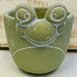 Lime Green Frog Pot