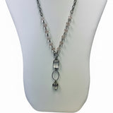 Pink Crystal Beaded Necklace With Dangly Charms