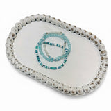 Beach Themed Blue, Green, White, Pearl Bracelet Set