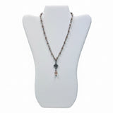 Beautiful Soft Pink Crystal Bead Necklace With Beautiful Hanging Teardrop Pendant