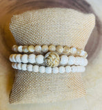Cream Rose Beaded Bracelet