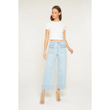 Mica Jeans - High Rise Cropped Wide Leg with Patch Pocket