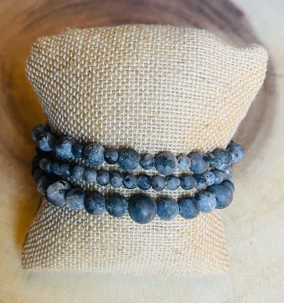 Stone Grey Beaded Bracelet