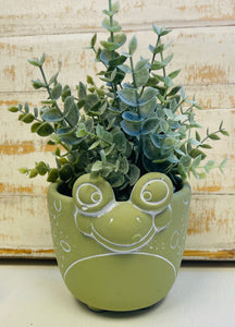 Lime Green Frog Pot