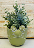 Lime Green Frog Pot