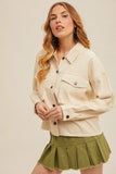 Oatmeal Wash Crop Jacket