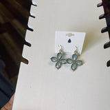 Flower Teal Earrings