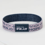 Tap To Pray® Wristband – Symbols of Faith - Taupe