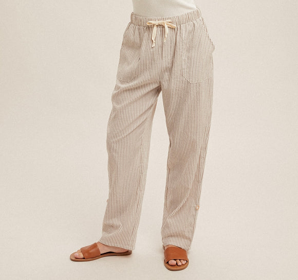 Stripe Taupe Pants