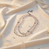 Crystal Light Pink Bead Necklace