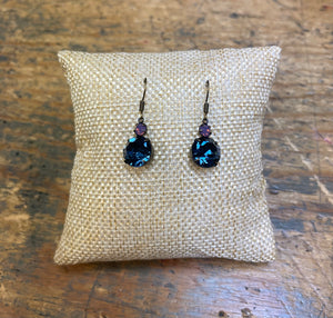 Montana Blue Vintage Glass Earrings