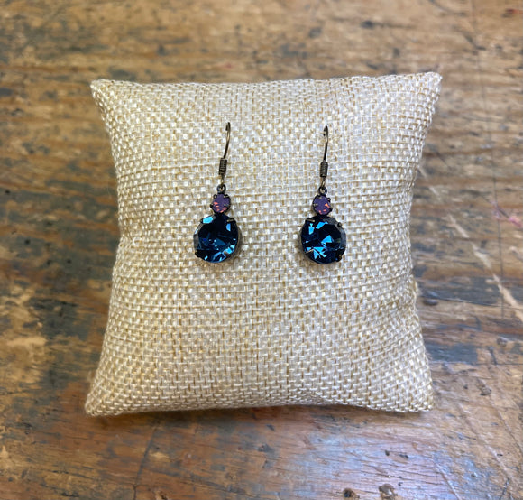 Montana Blue Vintage Glass Earrings