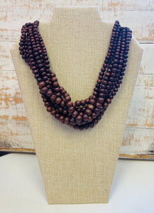 7 Strand Brown Beaded Necklace