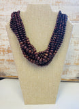 7 Strand Brown Beaded Necklace