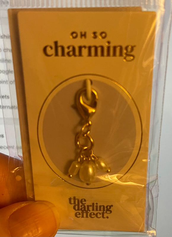 Gold Pearl Trio Charm